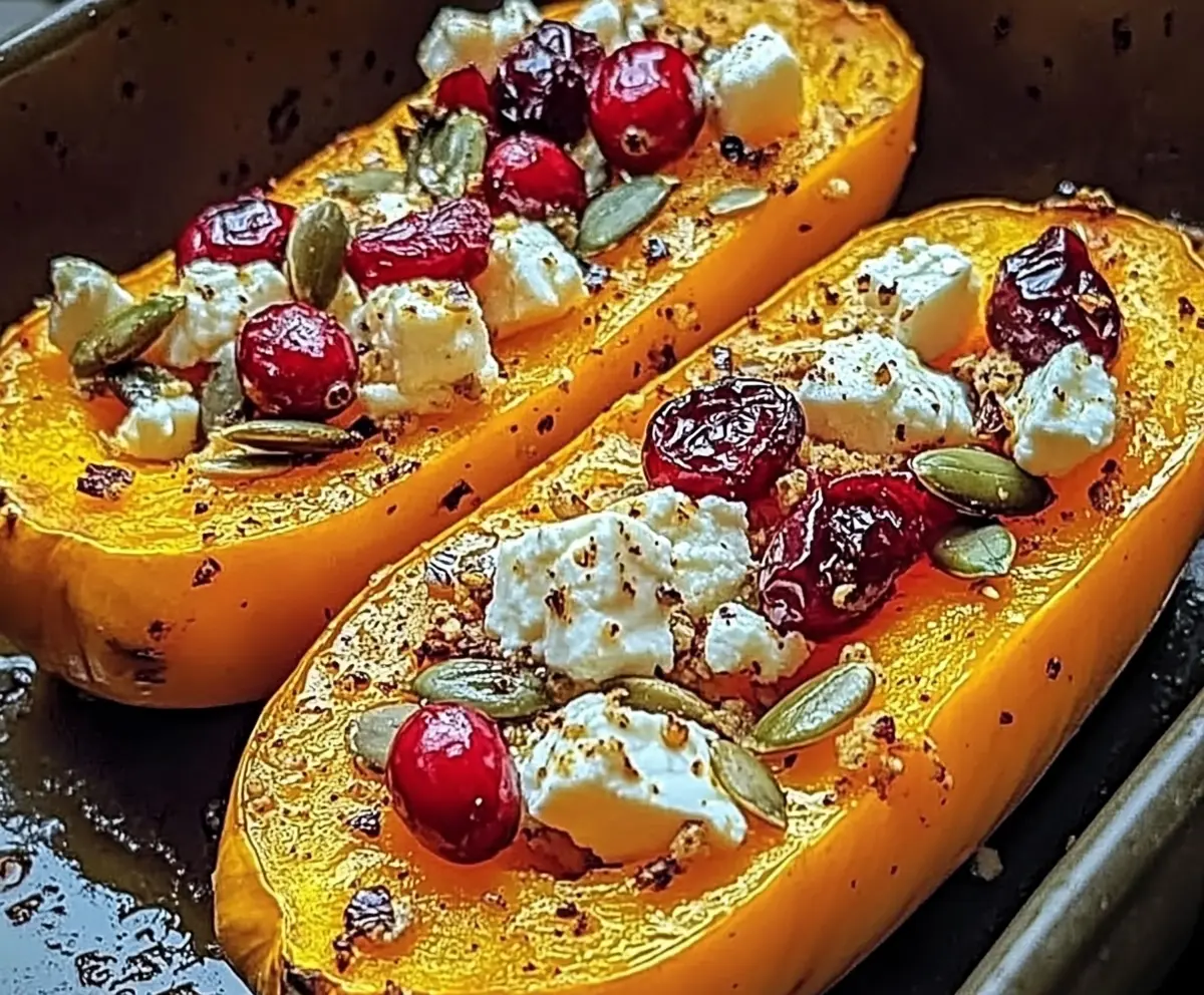 Crispy Honey-Roasted Butternut with Cranberries, Feta & Pumpkin Seeds